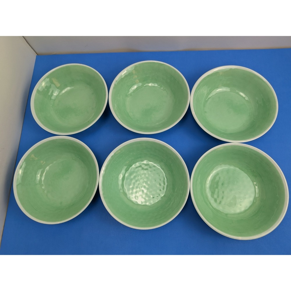 Set of 6 Tommy Bahama Sea Green Melamine 7.25" Bowls